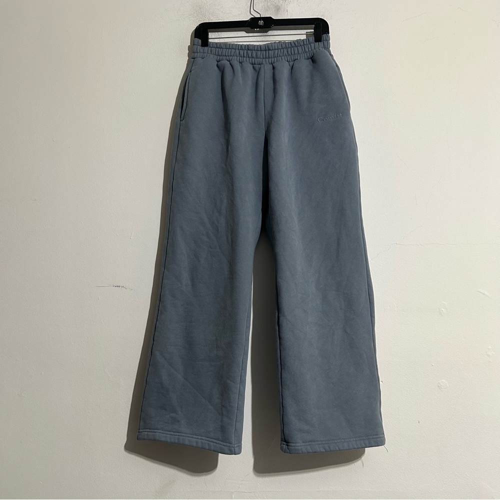 Comfrt Signature Straight Leg Sweatpants Sky Muted Blue Medium Loungwear Cozy